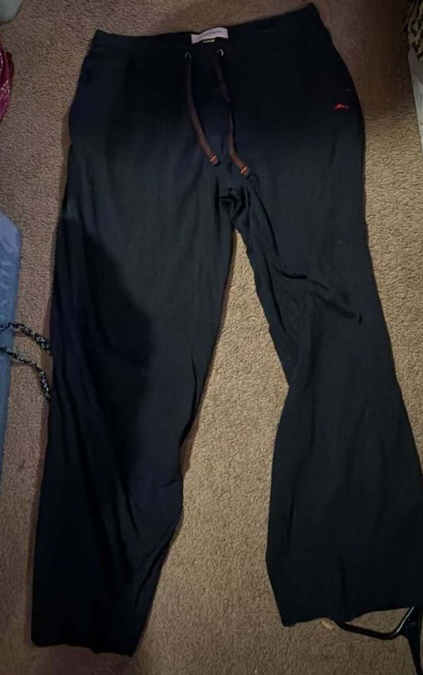 Tommy Bahama Lounge Pants Size L Black Cotton Blend Drawstring